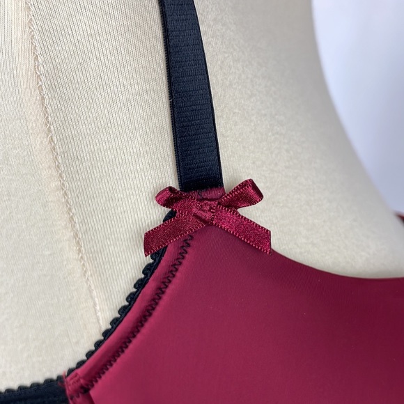 NWT Contradiction Pour Moi Black & Wine Hook Up Underwire Bra - Size 32D - Picture 9 of 15